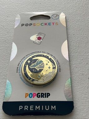 PopSocket PopGrip Premium Gold and Black Celestial Moon Top